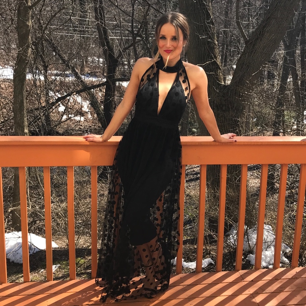 SHEER POLKA DOT DRESS